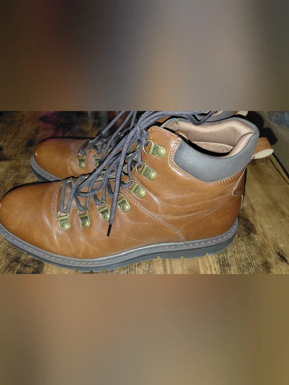 Aldo Brown Leather Lace-Up Hiking Boots
